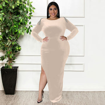 Giselle Velvet Bodycon High Slit Dress