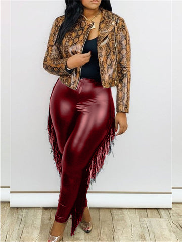 Simone Fringed Leather Pants