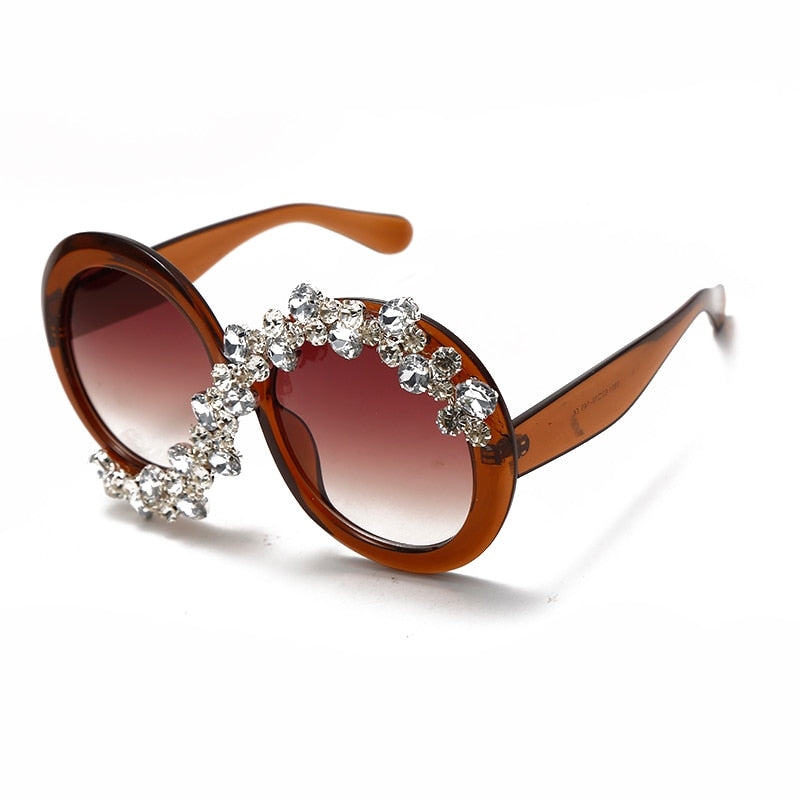 Brenice Round Rhinestone Sunglasses