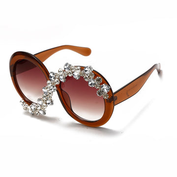 Brenice Round Rhinestone Sunglasses