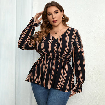 Jennifer Pinstripe Long Sleeve Shirt