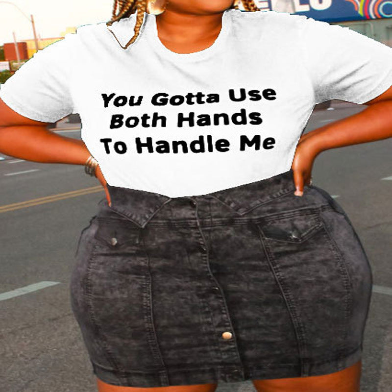 Graphic "Both Hands" T-Shirt Top