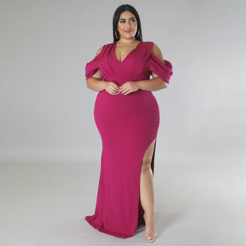 Kaylana Drop Sleeve High Slit Dress