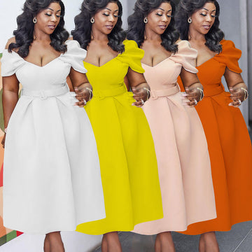 High Waist Swing Cocktail Dress