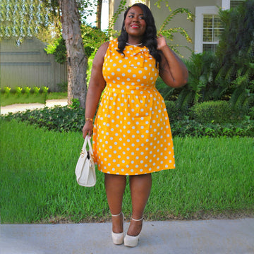 Queenie Sleeveless Polka Dot Dress