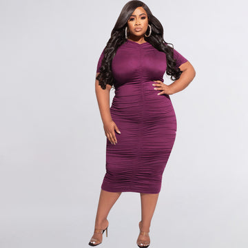 Monique Short Ruched Maxi Dress