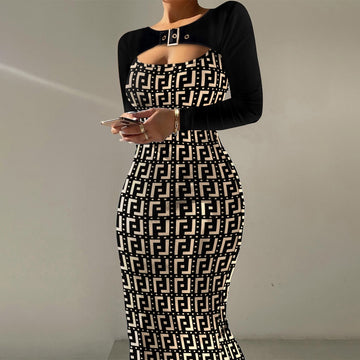 Samarra Long Sleeve False Two-Piece Fishtail Dress