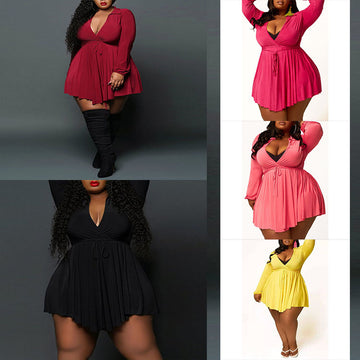 Pullover Long Sleeve Swing Dress