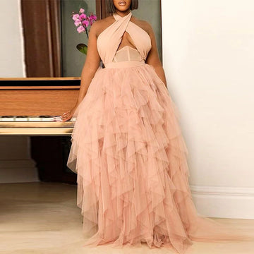 Chelsea Tulle Halter Dress