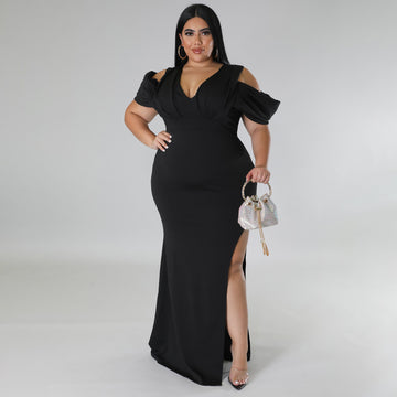 Kaylana Drop Sleeve High Slit Dress