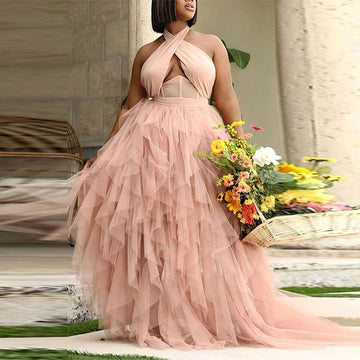 Chelsea Tulle Halter Dress
