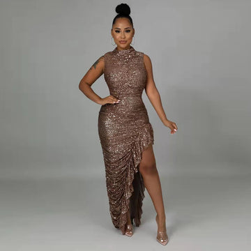 Andrea Sleeveless High Slit Dress
