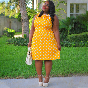 Queenie Sleeveless Polka Dot Dress