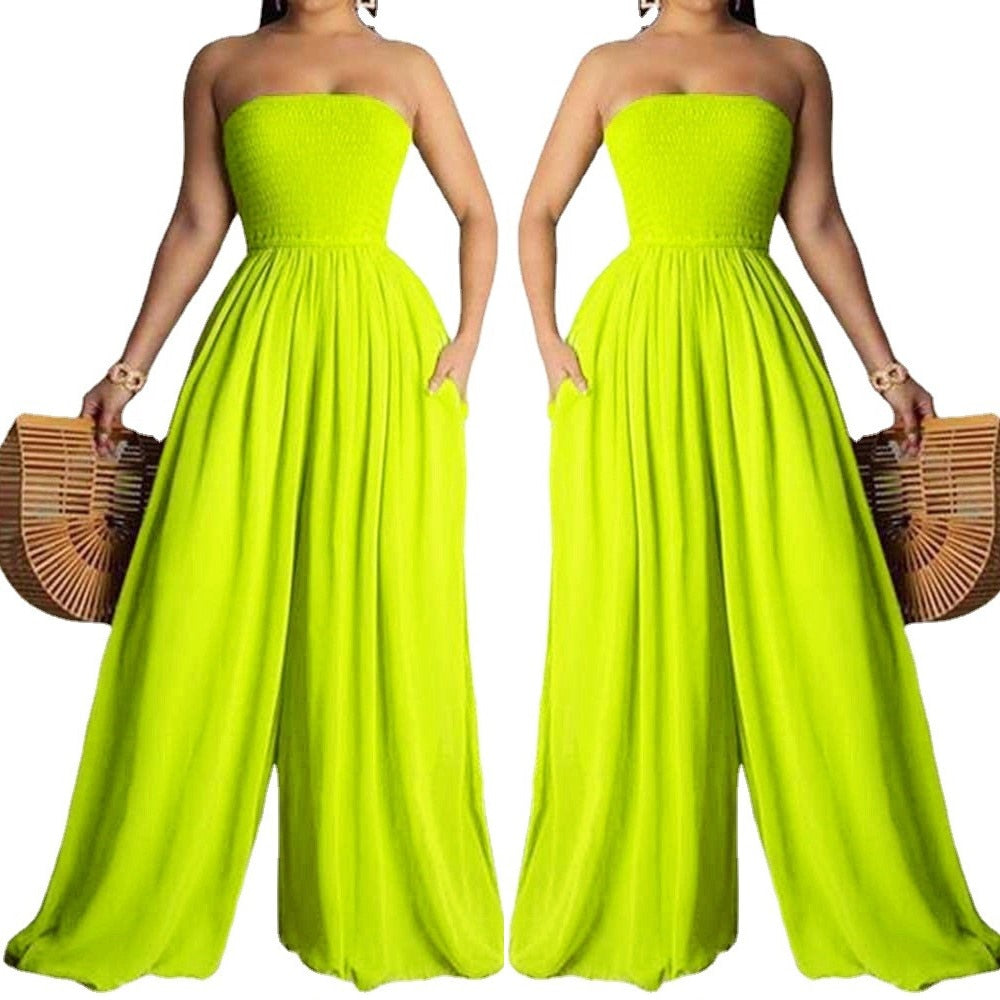 Strapless Wide Leg Jumpsuit