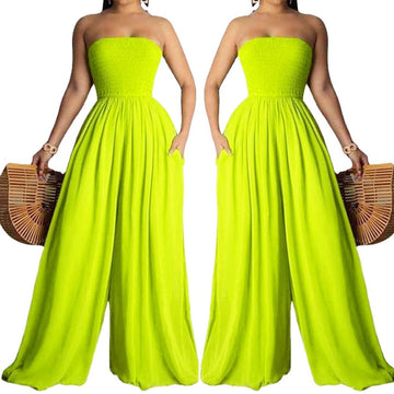 Strapless Wide Leg Jumpsuit