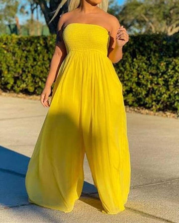 Strapless Wide Leg Jumpsuit