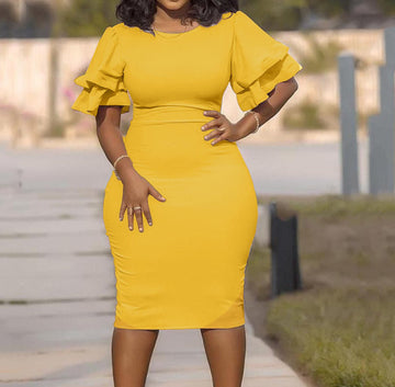 Lanique Lantern Sleeve Dress